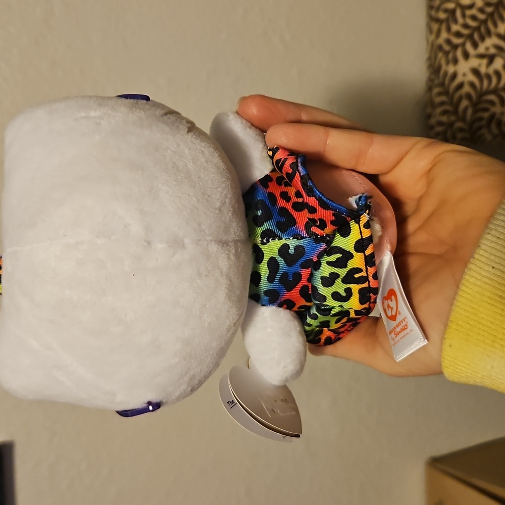 5.5" Hello Kitty TY Plush w Rainbow Leopard Print 2017 - Picture 2 of 6